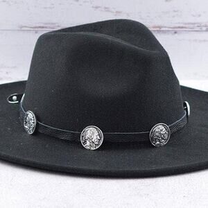 Tipi Western Coin Hat Band in Black